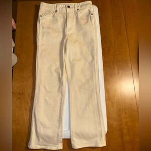 Khaite Benny Cropped Cream Straight-Leg Jeans